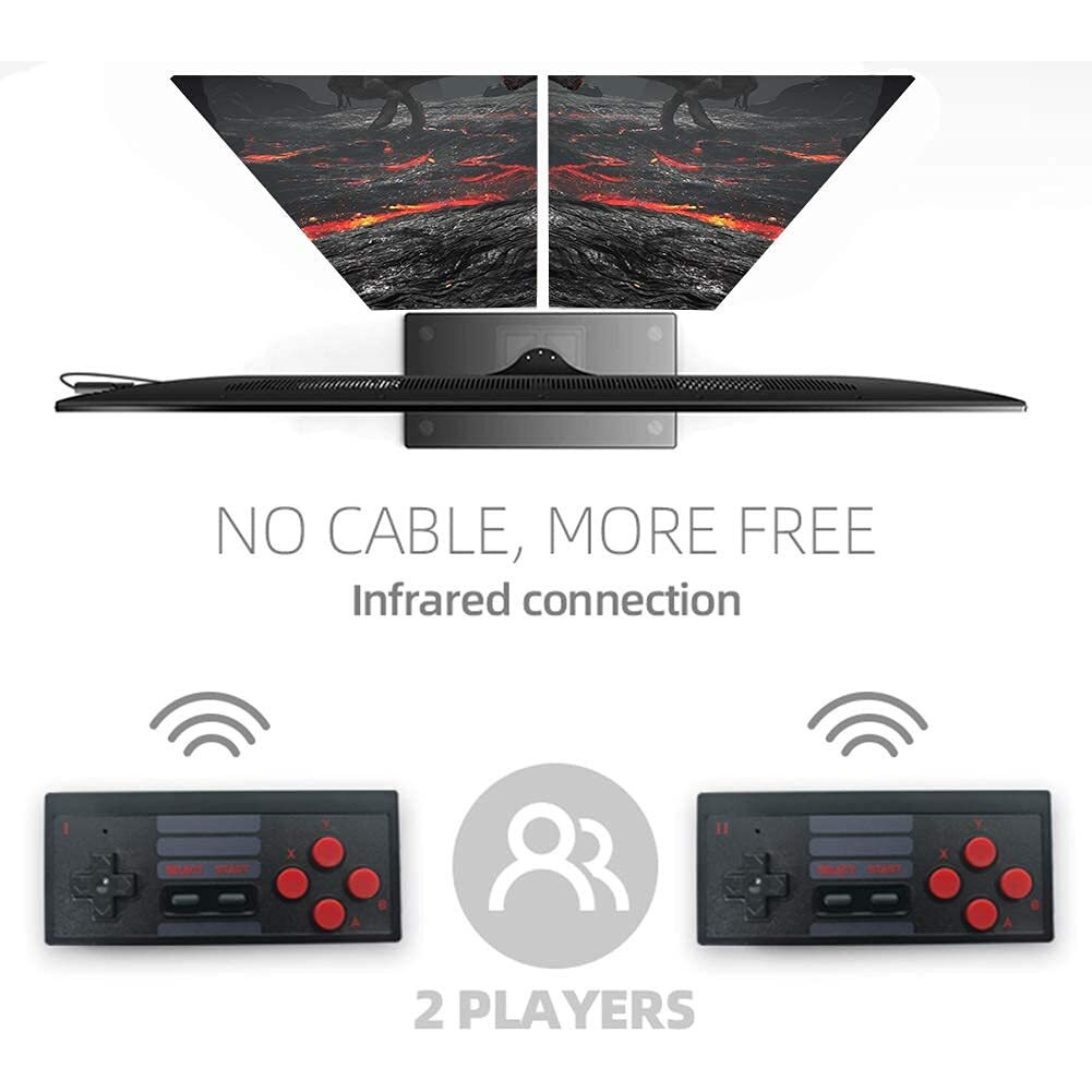 GSH Plug and Play Wireless HD 1080p TV Video Game for Kids (8 Bit Retro Built-in Games) for up to 2 Players HDMI Game Stick Dongle (Multicolor)