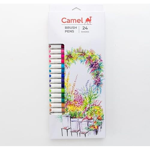 Camlin Brush Pens|24 Shades|Multicolor