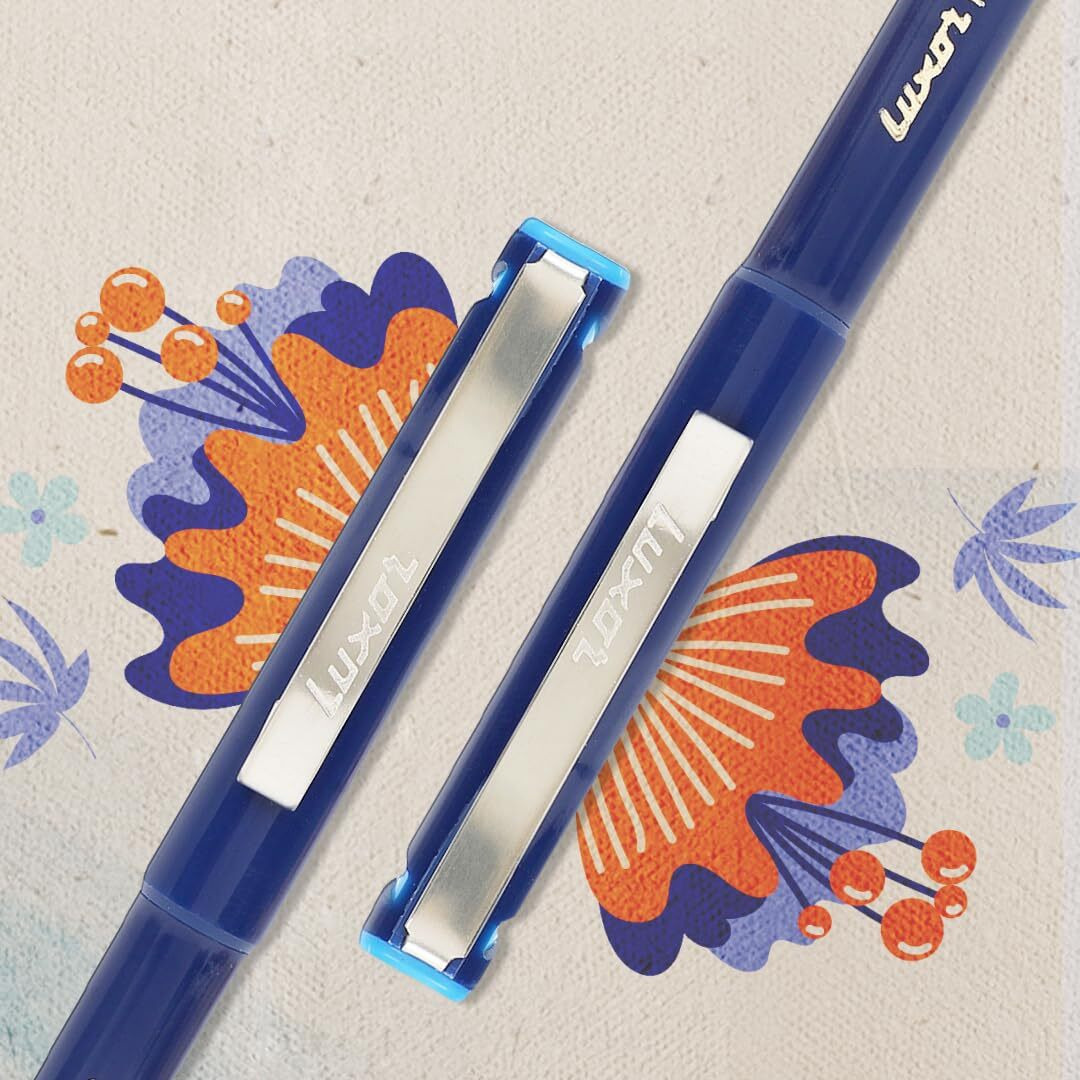 Luxor Finewriter 05 | Assorted Colour | Pack 0f 10 | Perfect for School, Home & Office | Ideal for Professionals & Students