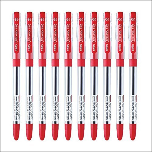 Cello Technotip Ball Pen - Pack of 10 (Red)