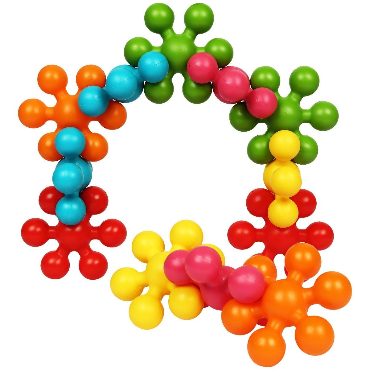Funskool Giggles - Star Links toys for kids, Multicoloured Interlocking Learning Educational Blocks, Improves Creativity And Construction Blocks For Kids, 6 Months & Above, Infant and Preschool Toys