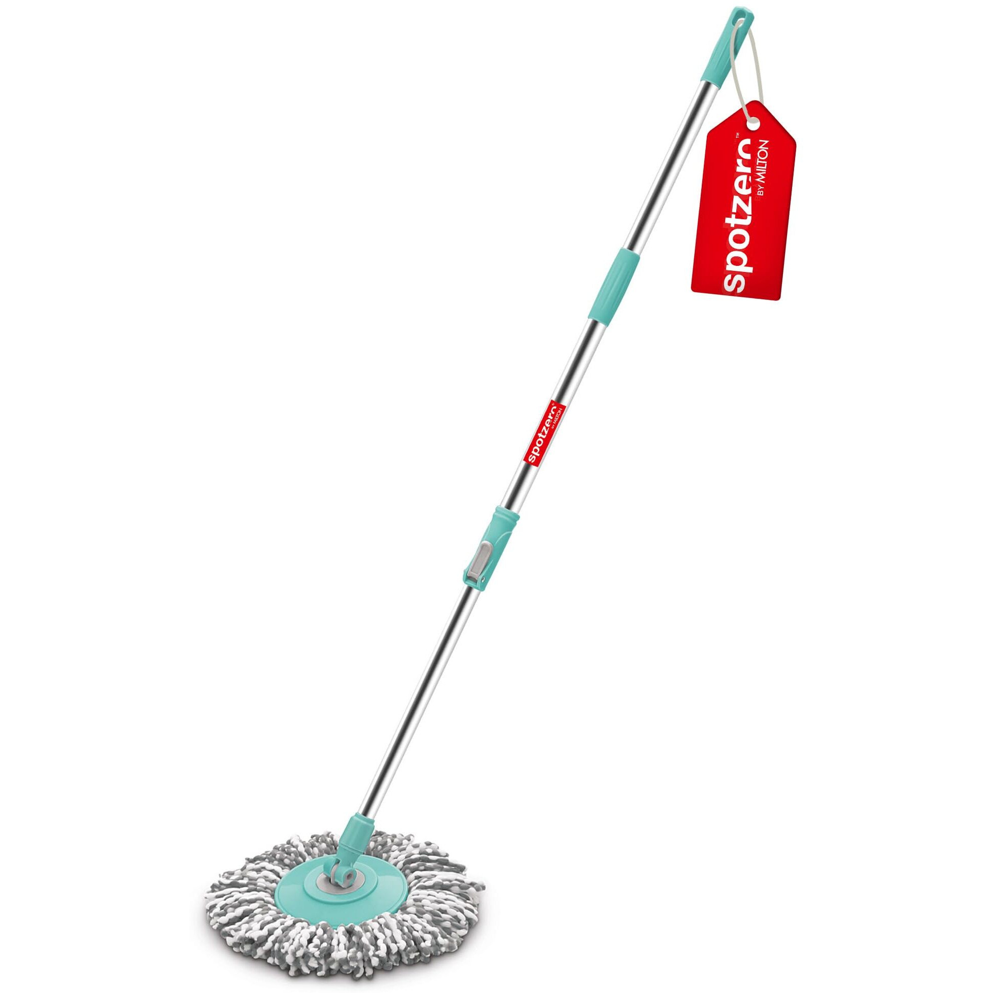 Spotzero By Milton Spin Mop Spares Set Handle with Microfibers Refill(Compatible with Prime, E-Elite, Classic, Ace Mops) Aqua Green