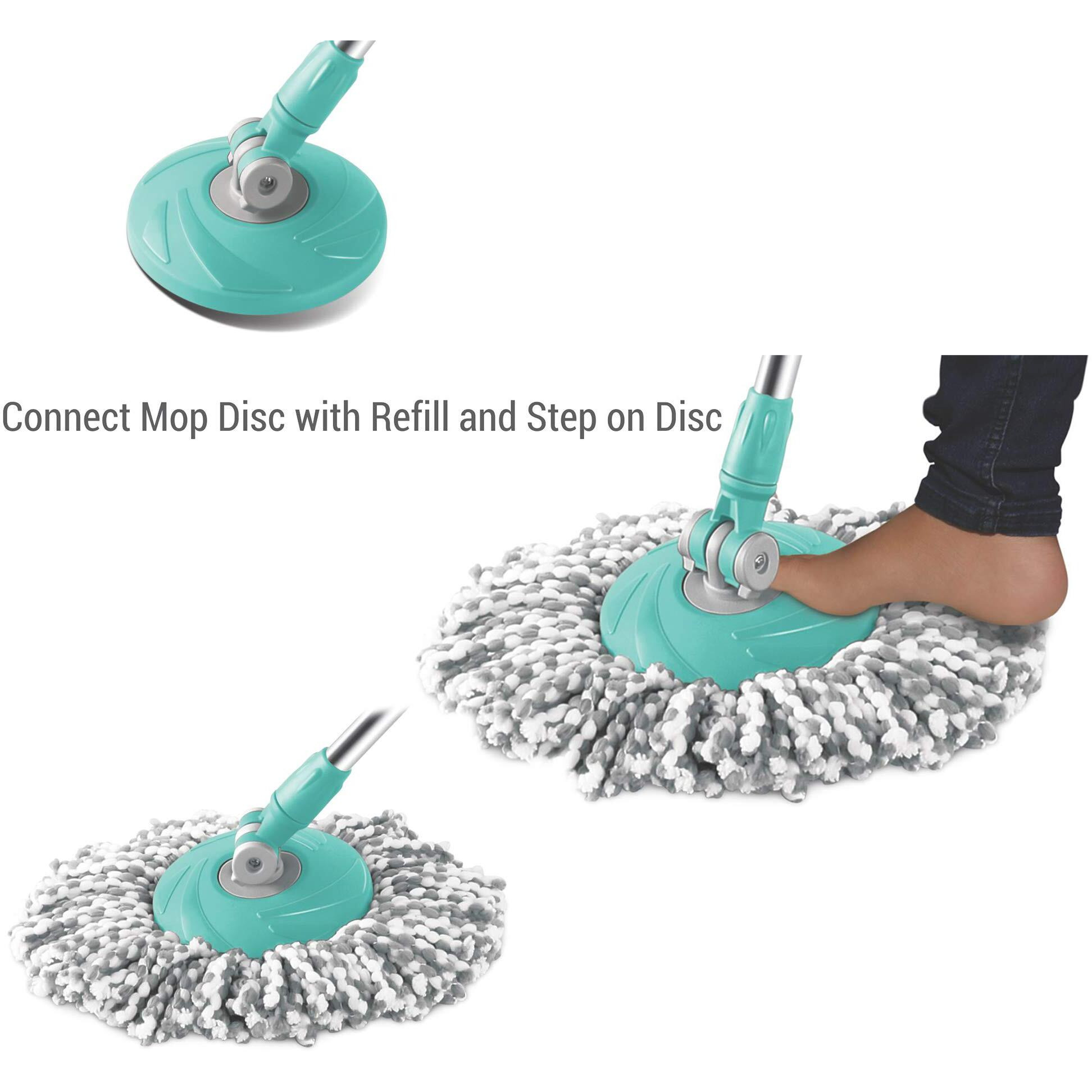 Spotzero By Milton Spin Mop Spares Set Handle with Microfibers Refill(Compatible with Prime, E-Elite, Classic, Ace Mops) Aqua Green