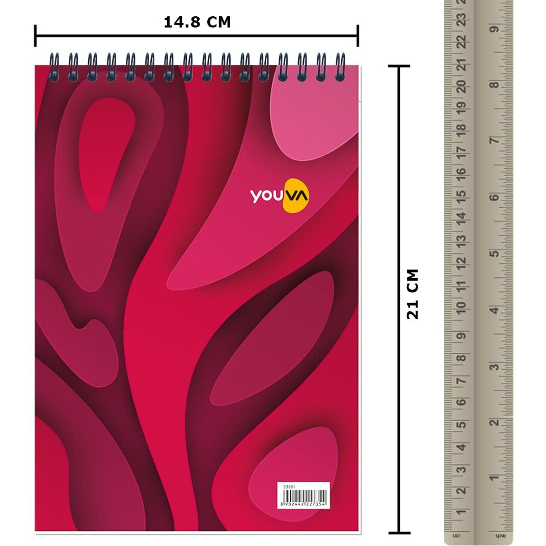 YOUVA Navneet My Notes Office Notebook Journal For Personal And Office Use | Top Wiro/Spiral Bound | Single Line | A5 Size - 14.8 Cm X 21 Cm | 160 Pages| Pack Of 3