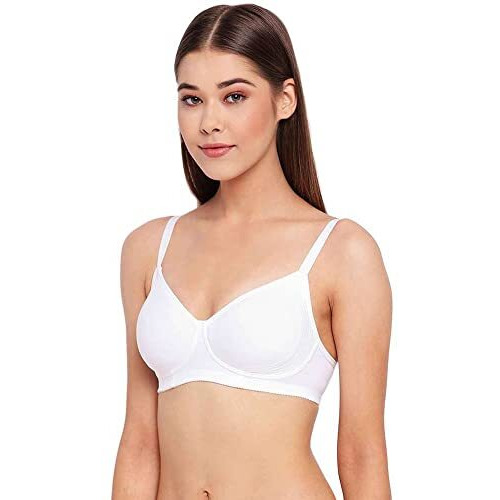 Enamor A042 Side Support Shaper Stretch Cotton Everyday Bra - Non-Padded, Wire-Free & High Coverage White
