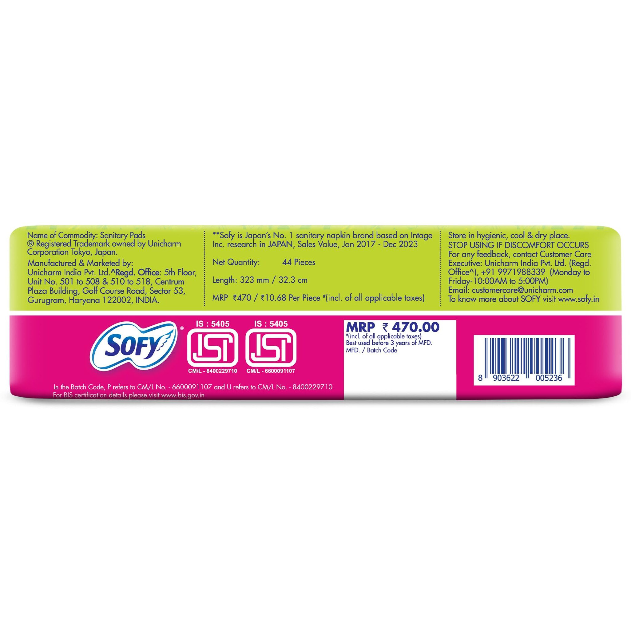 Sofy Anti Bacteria Extra Long Sanitary Pads, Pack of 44