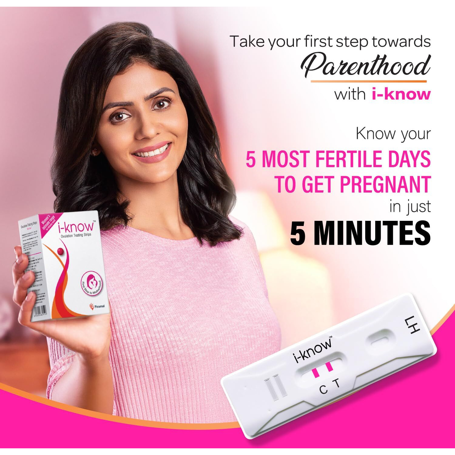 Combo Pack | i Know Ovulation Test Kit For Women Planning Pregnancy | 5 Strips & i Can One Step Pregnancy Test Kit | 4 Kits | Acurate Results within 5 mins