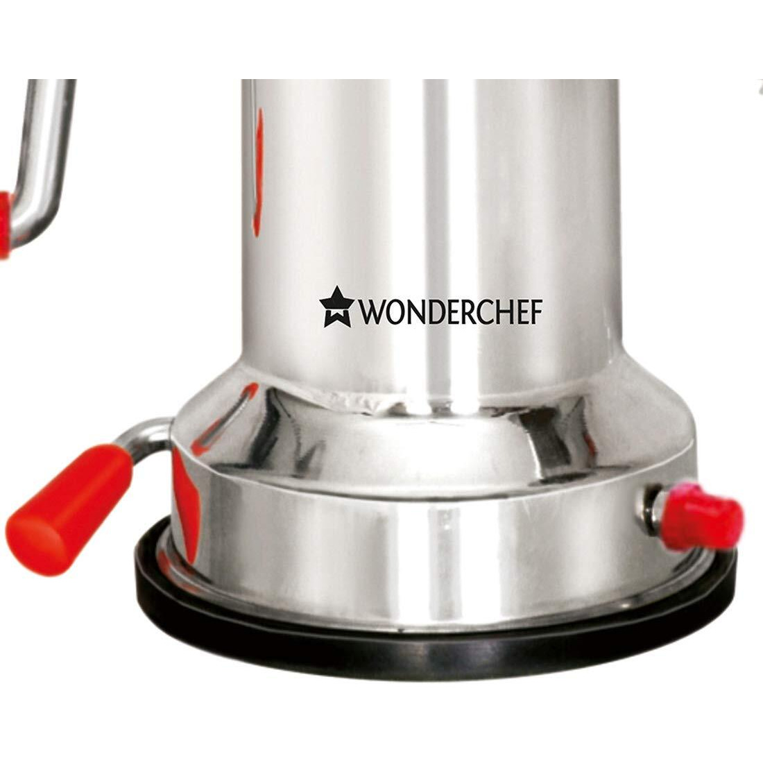 Wonderchef Stainless Steel Coconut Scraper for Kitchen, Vacuum Base, Rotatable Handle, Manual Operation, Silver
