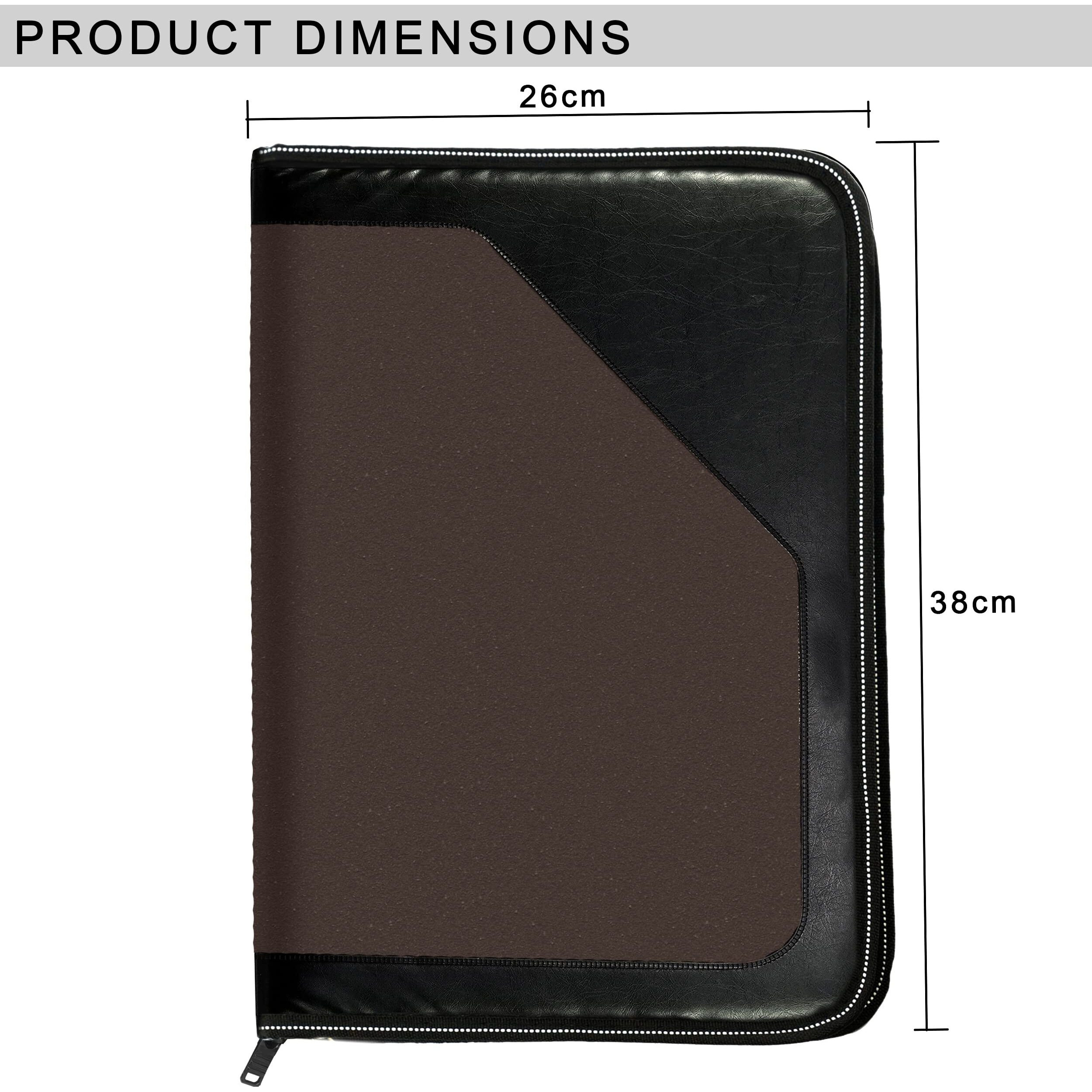 Storite PU Leather Multipurpose 24 File Sleeve A4 Professional Files and Folders, Certificate, Legal Size Documents Holder for Home, Office, School (38 * 26cm)-Dark Brown
