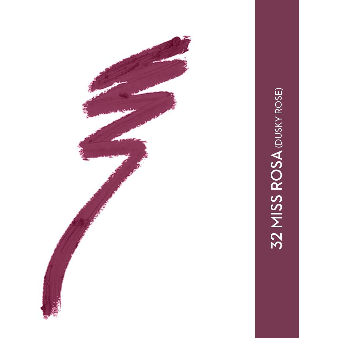 SUGAR Cosmetics Matte as Hell Crayon Lipsticks for Women | Lasts Up To 8+ Hours | Lip Crayon with Sharpener | 2.8gm - 32 Miss Rosa