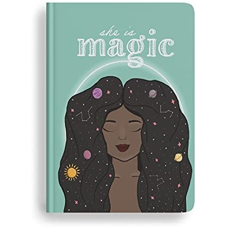 FACTOR NOTES Hardbound Notebook 100 GSM|A5|3 Bookmarks|200 Pages|Inner Pocket|Dot-Grid (She is Magic)