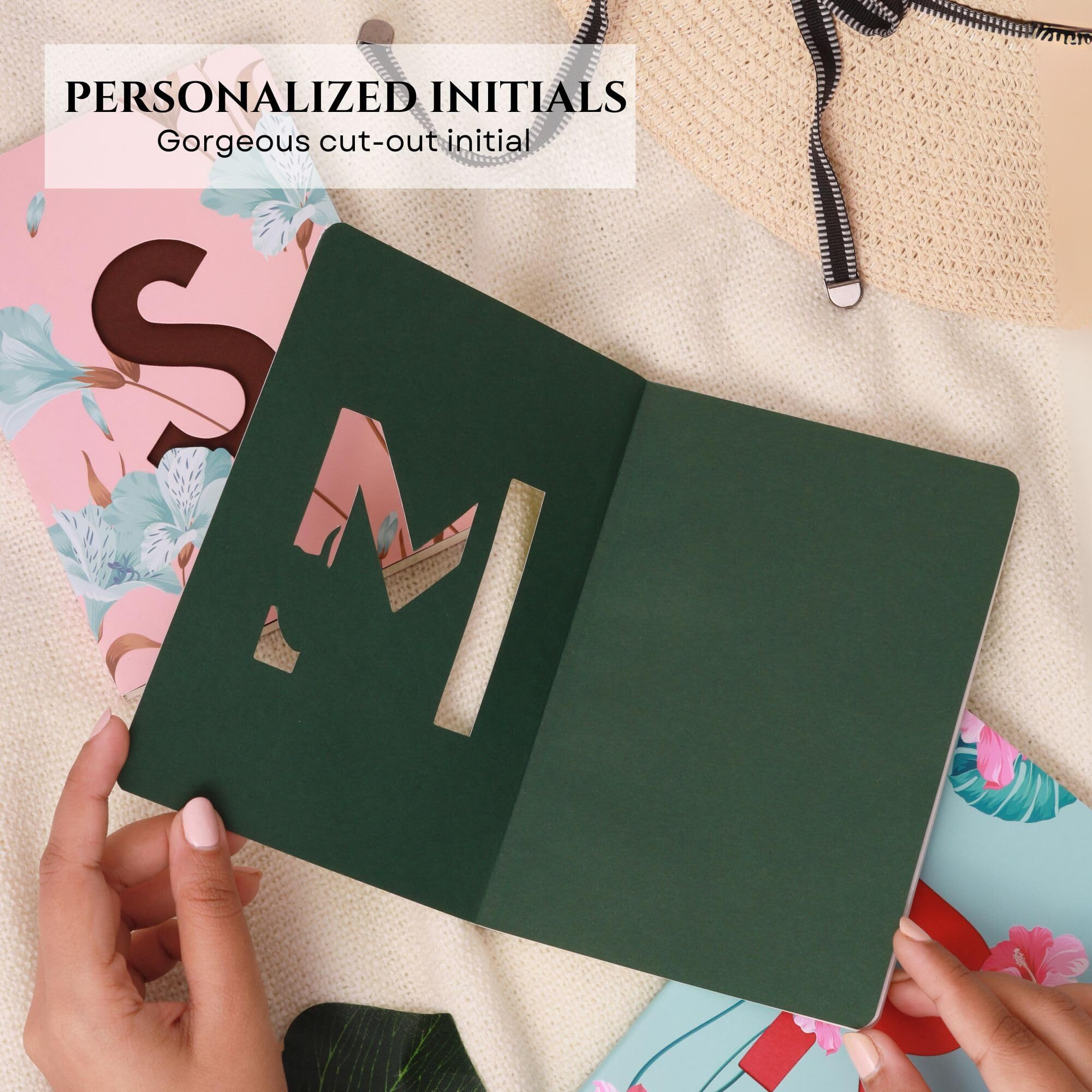 DOODLE Initial M Lasercut Diary Soft Bound Notebook, B6 (6.69 X 4.72 X 0.5 Inches), 192 Pages, 80 GSM, Gift for Women