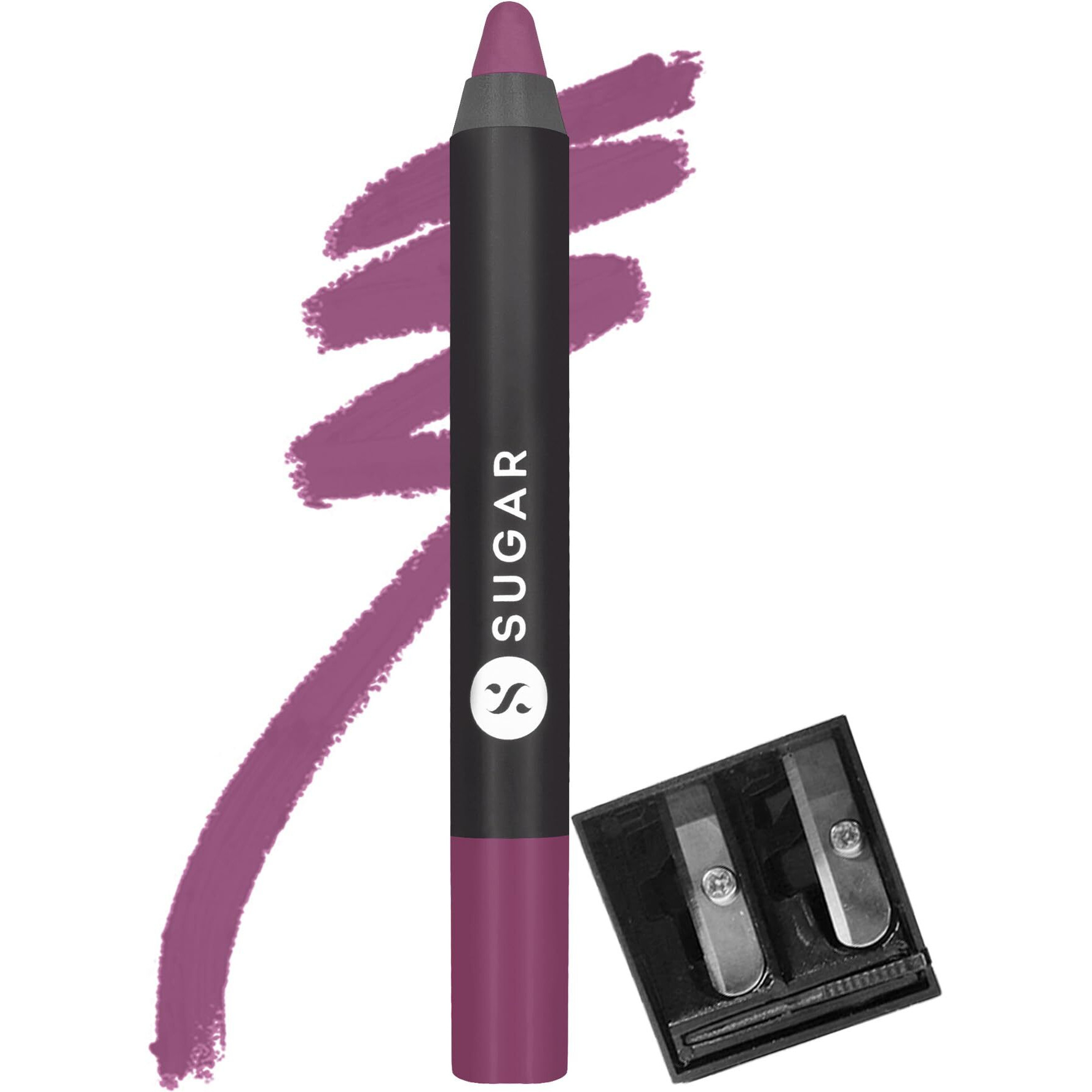 SUGAR Cosmetics Matte as Hell Crayon Lipsticks for Women | Lasts Up To 8+ Hours | Lip Crayon with Sharpener | 2.8gm - 15 Stephanie Plum