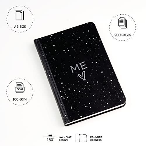 FACTOR NOTES Hardbound Notebook 100 GSM|A5|3 Bookmarks|200 Pages|Inner Pocket|Dot-Grid (Me)