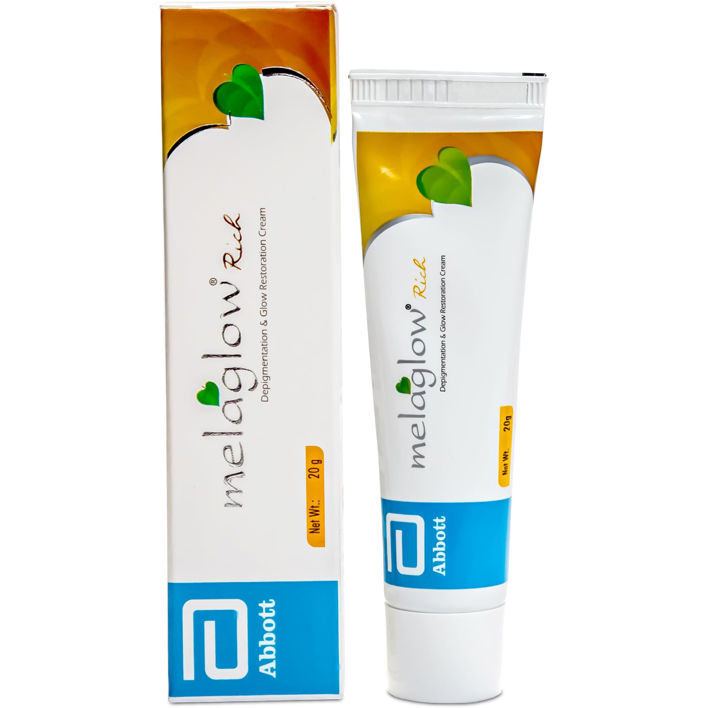 MELAGLOW Rich Depigmentation and Glow Restoration, Skin Brightening and Lightening Cream 20Gm, (Pack of1)