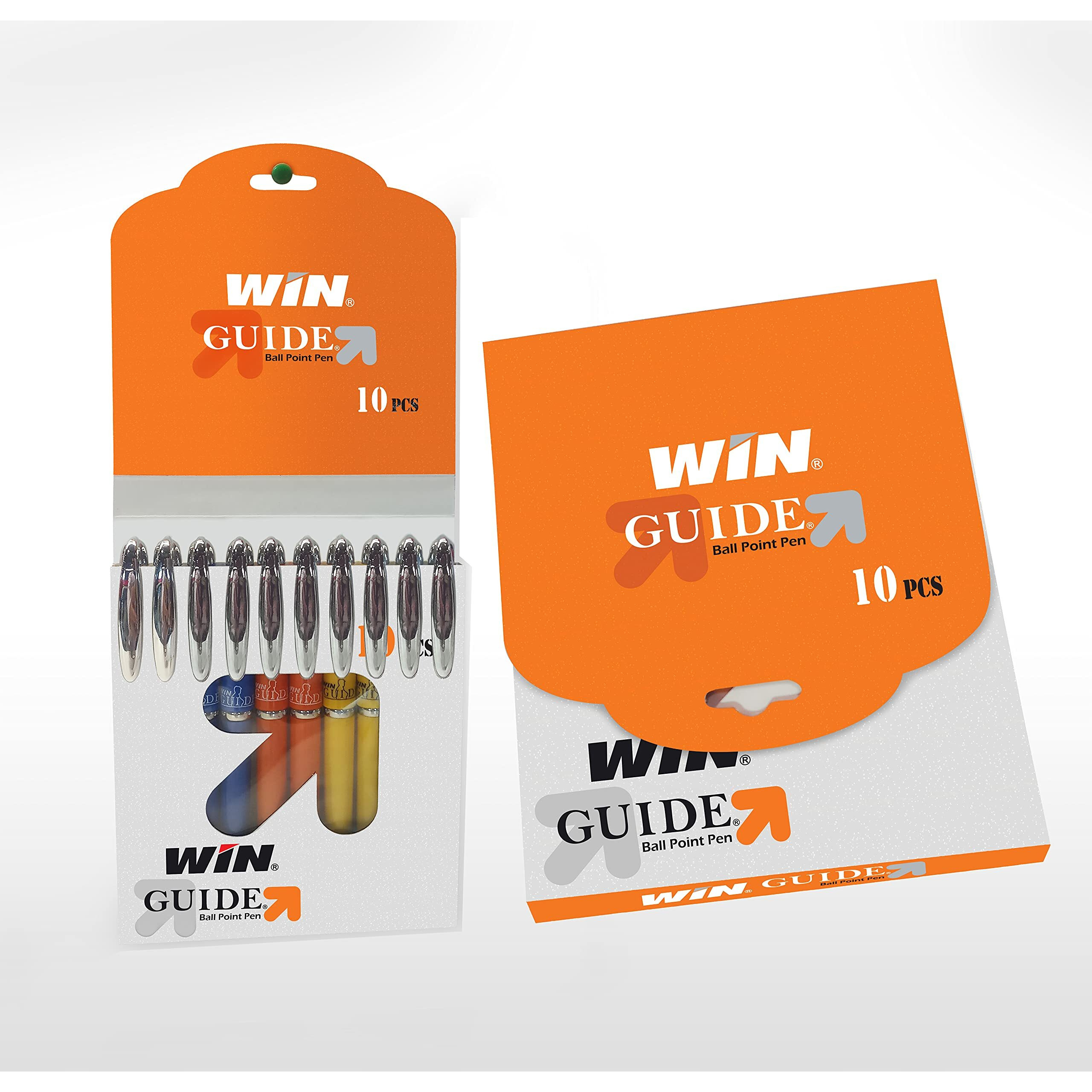 WIN Guide Ball Pens | 20 Blue Ink Pens | Premium Pens with Stylish Metallic Clip | 0.6 mm Tip | Lightweight Design Body | Refillable Pen | School, Office or Gifting | Premium