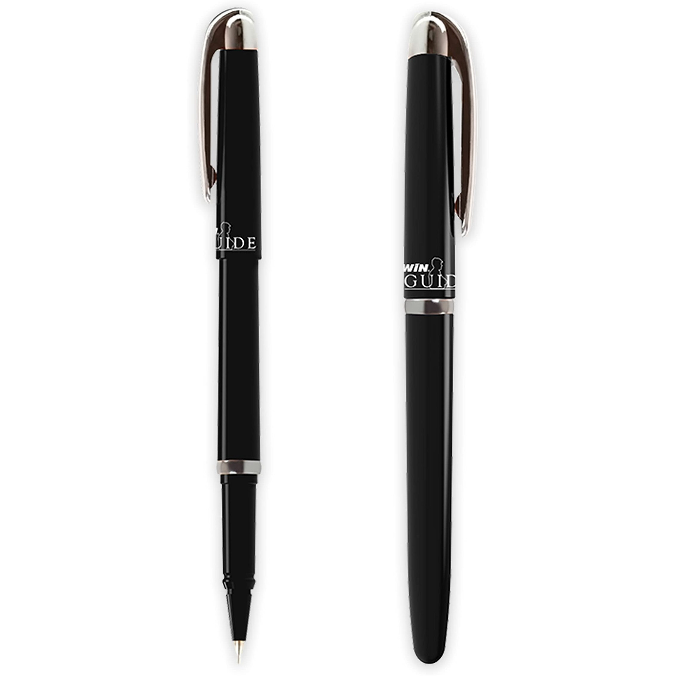 WIN Guide Ball Pens | 20 Black Ink Pens | 0.6 mm Tip for Smooth Writing | Refillable Pen | Ideal for Students & Exams | School,Office or Corporate Use | Premium Stick Ball Pens Set