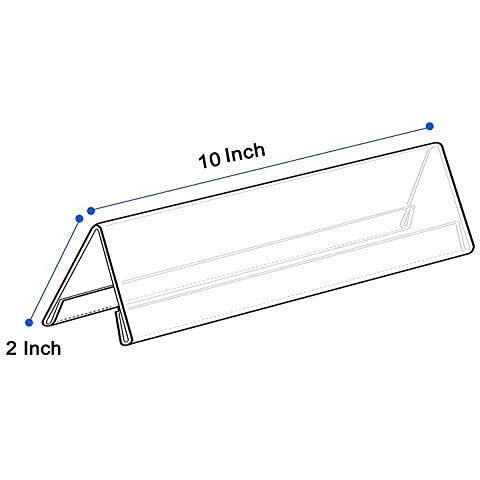 Shuban Acrylic 2-Sided Display Option V-Shaped Desk Name Plate for Name Plate Display for Business Conference, Reusable Table Place-Cards Holders for Wedding Restaurant and School (10 Inch x 2 Inch-20 Pack)