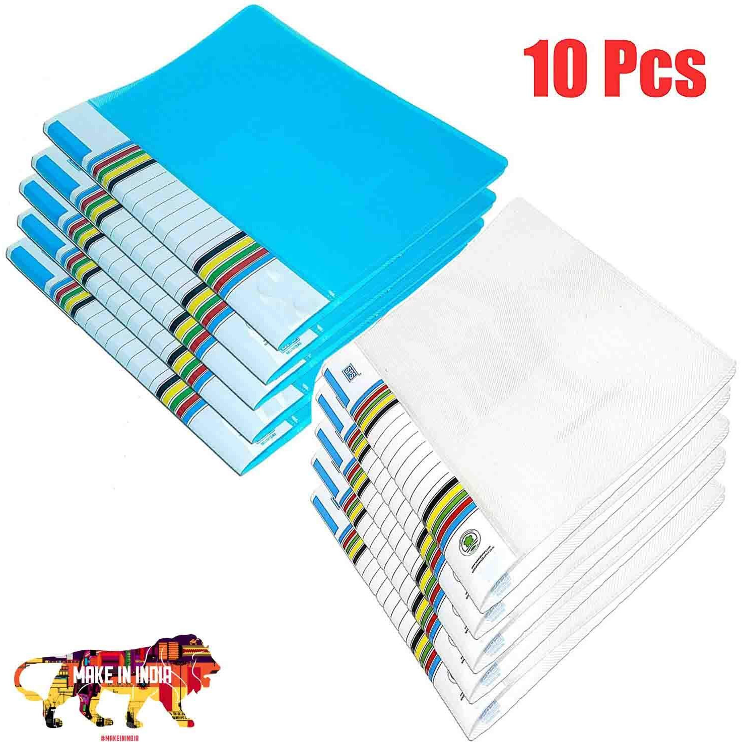 GreatDio 10 Pcs Transparent File Folder Case, A4 Size Presentation File/Report File Super Line Transparent Report File with Credit Card Holder/ATM Card Holder12 Slot Holds Upto 24 Cards