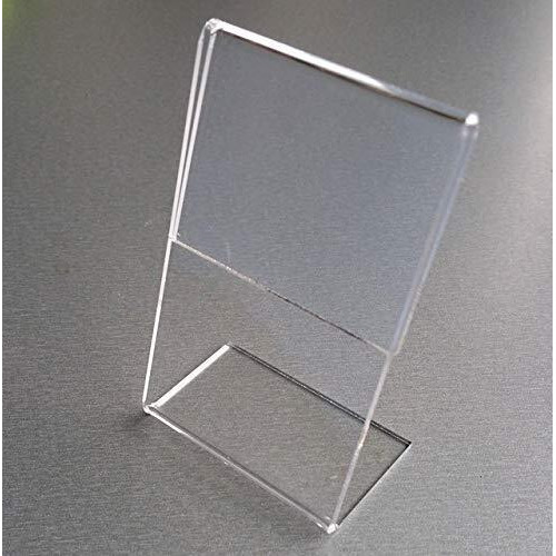 BIGMALL Acrylic Sign Display Portrait 4 pieces (A6/102x148 mm, Clear 4X6 -inch, Pack of 4, 3MM Acrylic Material)