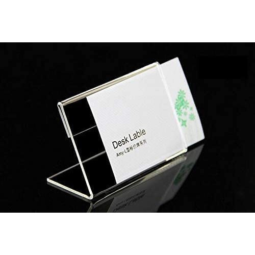 BIGIMALL 9cmx6cm X 10 pcs Acrylic Sign Display Label Price Name Card Tag Holder Stands (material  Acrylic (PMMA))