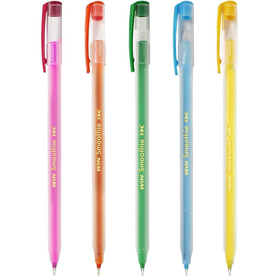 WIN Smoothie Ball Pen | 0.7mm Tip Size | Firm Grip For Comfortable Writing | Fluorescent, Lightweight & Colourful Body Design | Use & Throw Ball Pen | Blue Ink, Set Of 20 Ball Pen x Pack Of 2