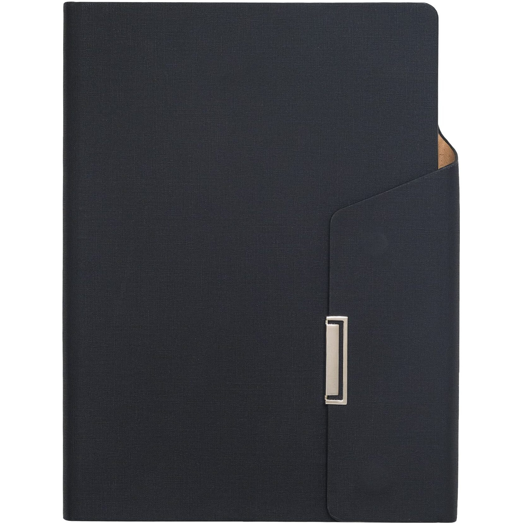 REGAL Signature A-5 PU Leather Business Notebook Diary Journal, Magnetic Flap Closure with sleek metal accessory,192 pages, 80 gsm (Classic Black)
