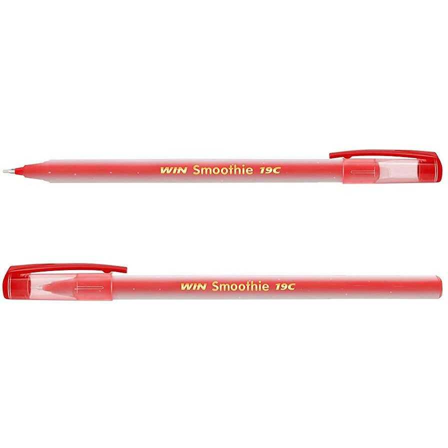 WIN Smoothie Ball Pens | 60 Red Ink Pens | Lightweight and Colourful Sparkle Body Design | Use and Throw Pens | For One Time Use | Pens for Writing | Red Pens for Teachers