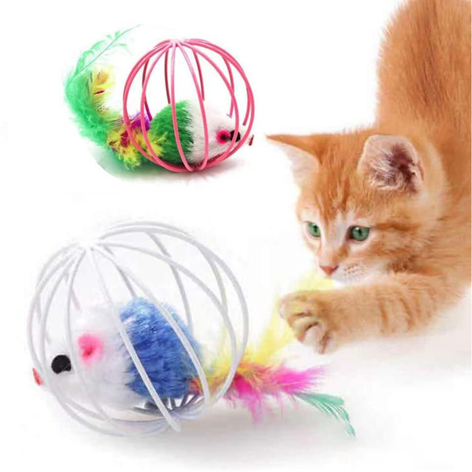 Sichumaria 2 Pcs Cat Balls Toy Sichumaria Mouse Ball Toys Cute and Fun Interactive Caged Rats Rolling Cat Balls Cat Toys for Kittens