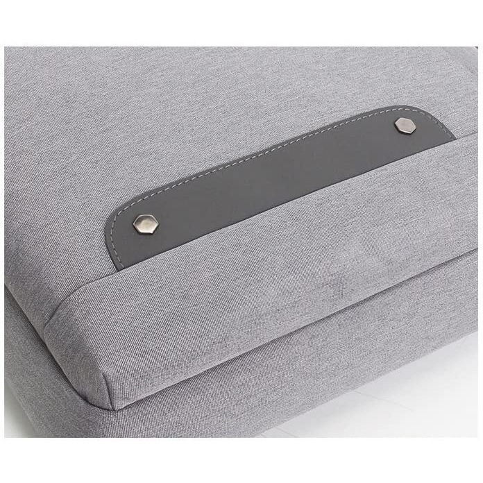 BROGBUS Mens Polyester Solid Interior and Exterior Pocket and Compartment Business Messenger Bag for Men and Women-White Grey