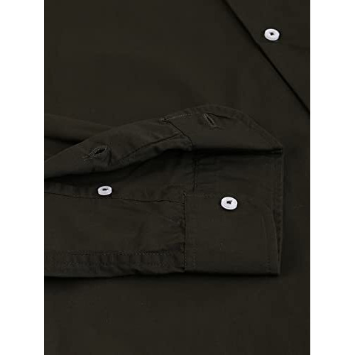 Dennis Lingo Men s Solid Chinese Collar Green Casual Shirt(CC201_GREEN_L)