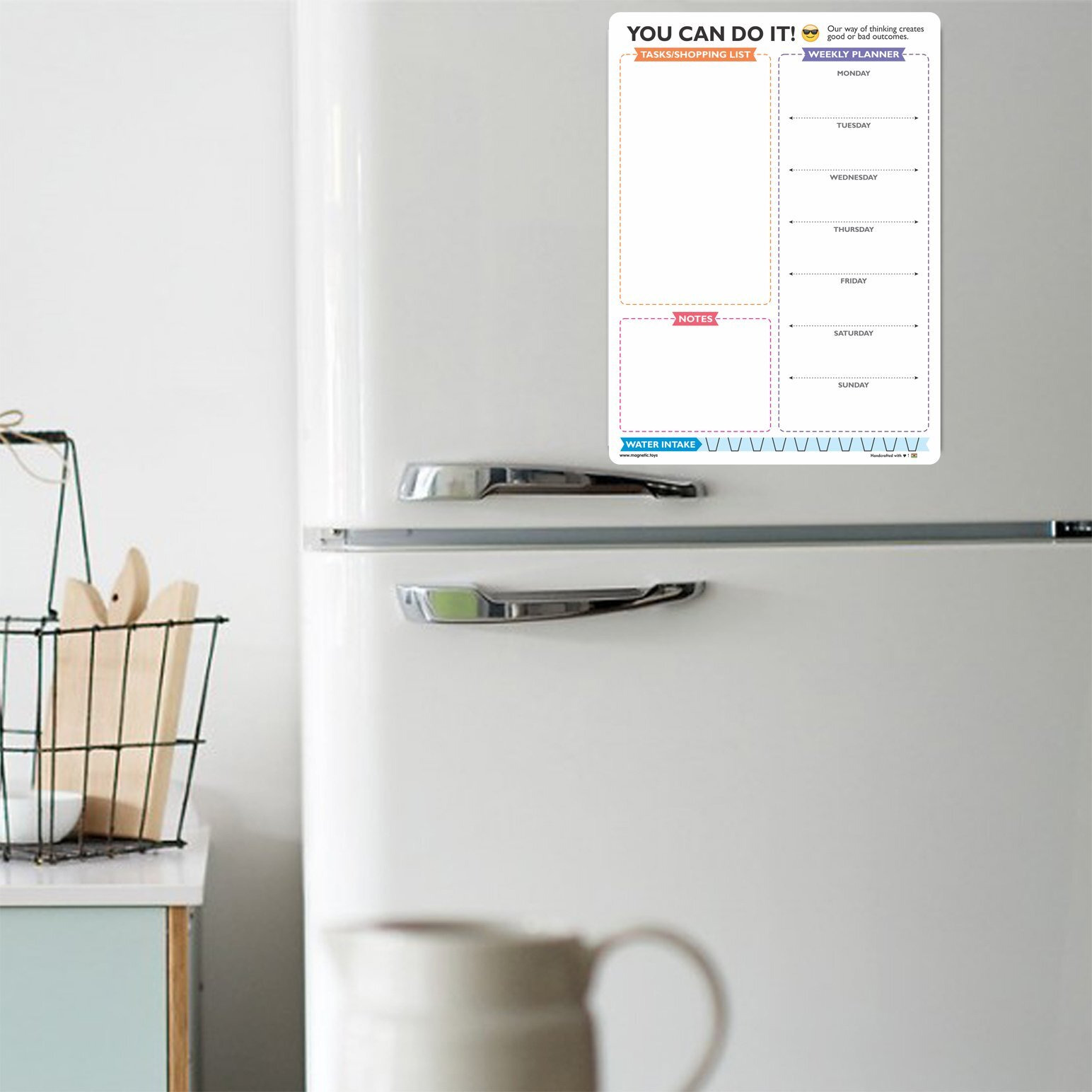 mfm toys fridge magnet write-erase a4 size notepads planners (you can do it)- Multi color
