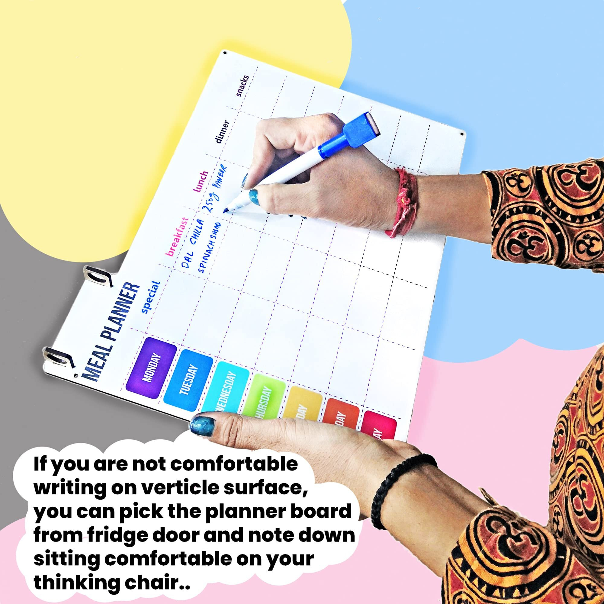 mfm toys fridge magnet write-erase a4 size notepads planners (you can do it)- Multi color