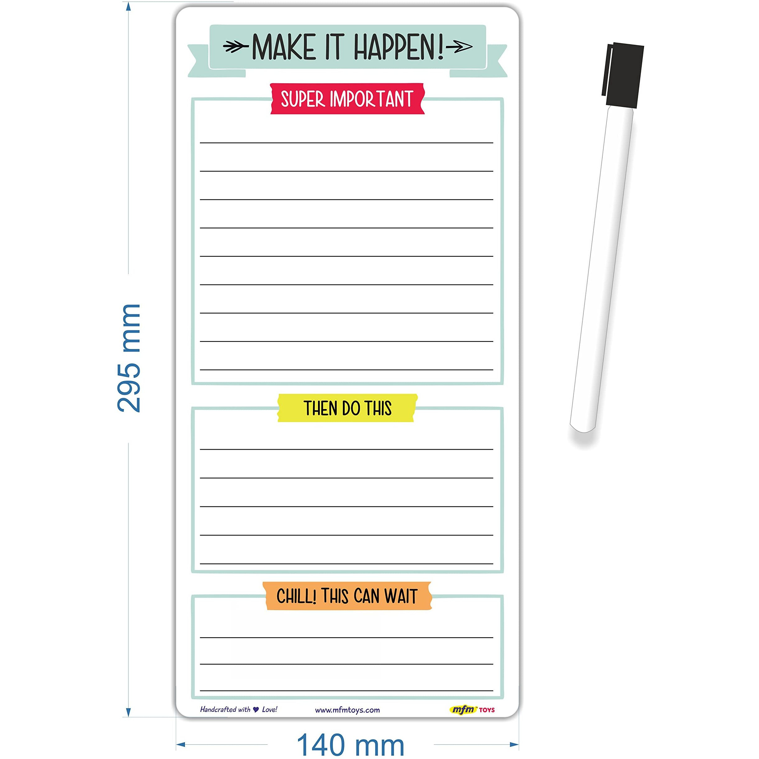 mfm toys fridge magnet write-erase planner board (make it happen)- Multi color