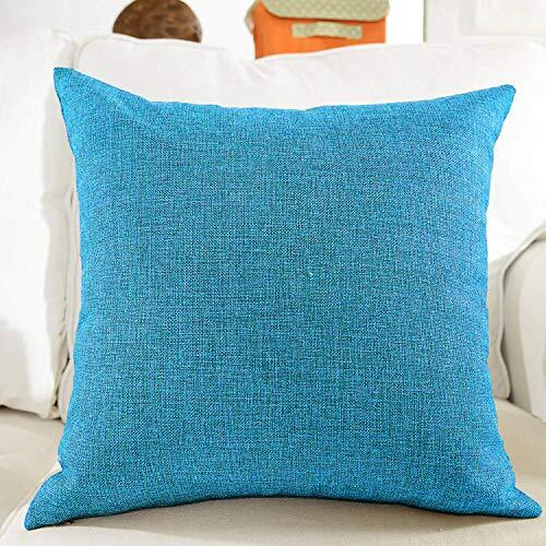 Khooti Jute Cushion Cover, 18x18 (Bondi Blue)(Pack of 2)