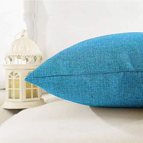 Khooti Jute Cushion Cover, 18x18 (Bondi Blue)(Pack of 2)