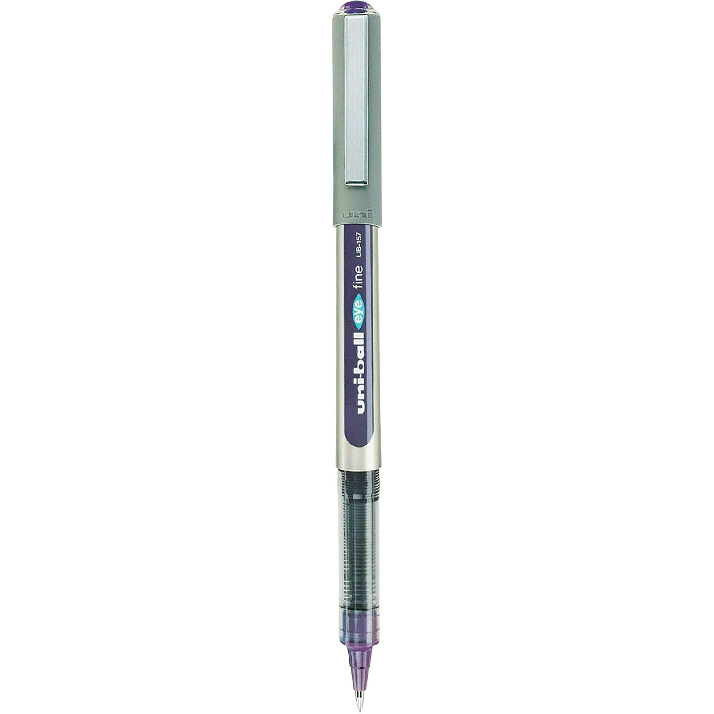 uni-ball Eye UB157 0.7mm Roller Ball Pen | Waterproof Pigment Ink | Lightweighted Sleek Body | Long Lasting Smudge Free Ink | School and Office stationery | Violet Ink, Pack of 6