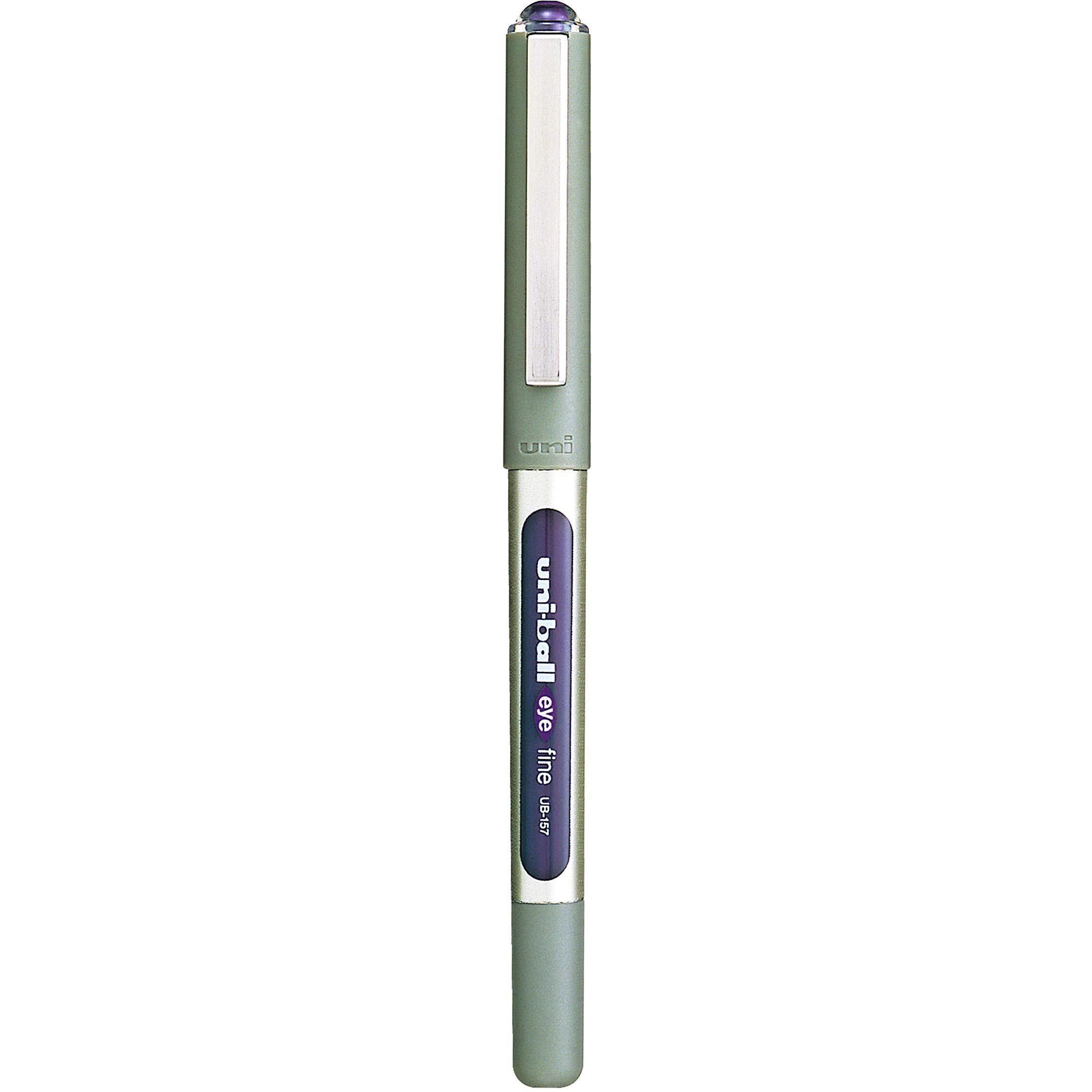 uni-ball Eye UB157 0.7mm Roller Ball Pen | Waterproof Pigment Ink | Lightweighted Sleek Body | Long Lasting Smudge Free Ink | School and Office stationery | Violet Ink, Pack of 6