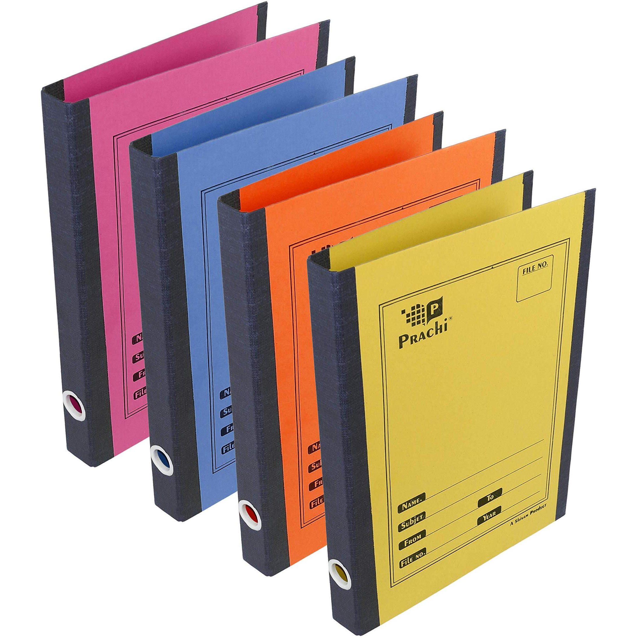 DAHSHA 4 Pack Spring Files A4 Size Paper Folder Cobra File Document Organizer Certificates Holder- Color May Vary (35 x 26 x 3.5 cm)