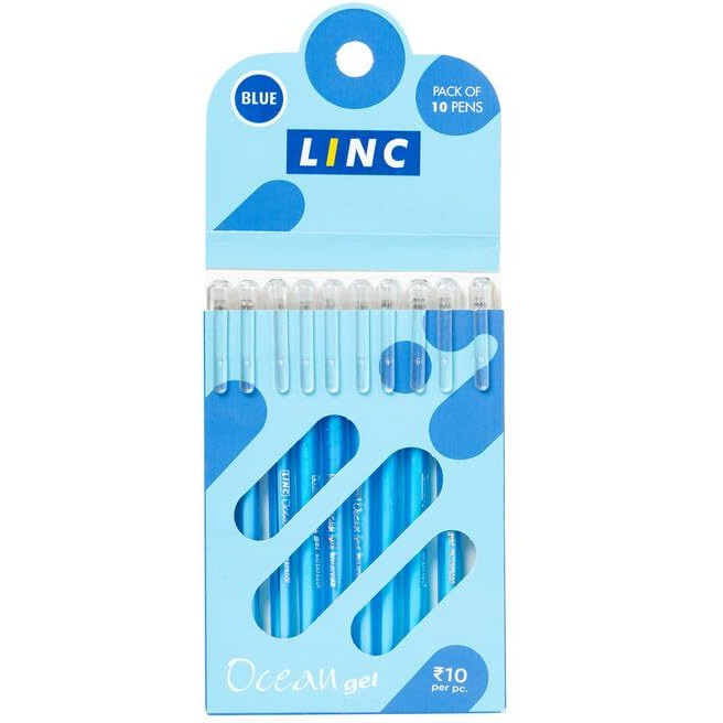 Linc Ocean 0.55mm Classic Gel Pen | Blue Ink, Pack of 30