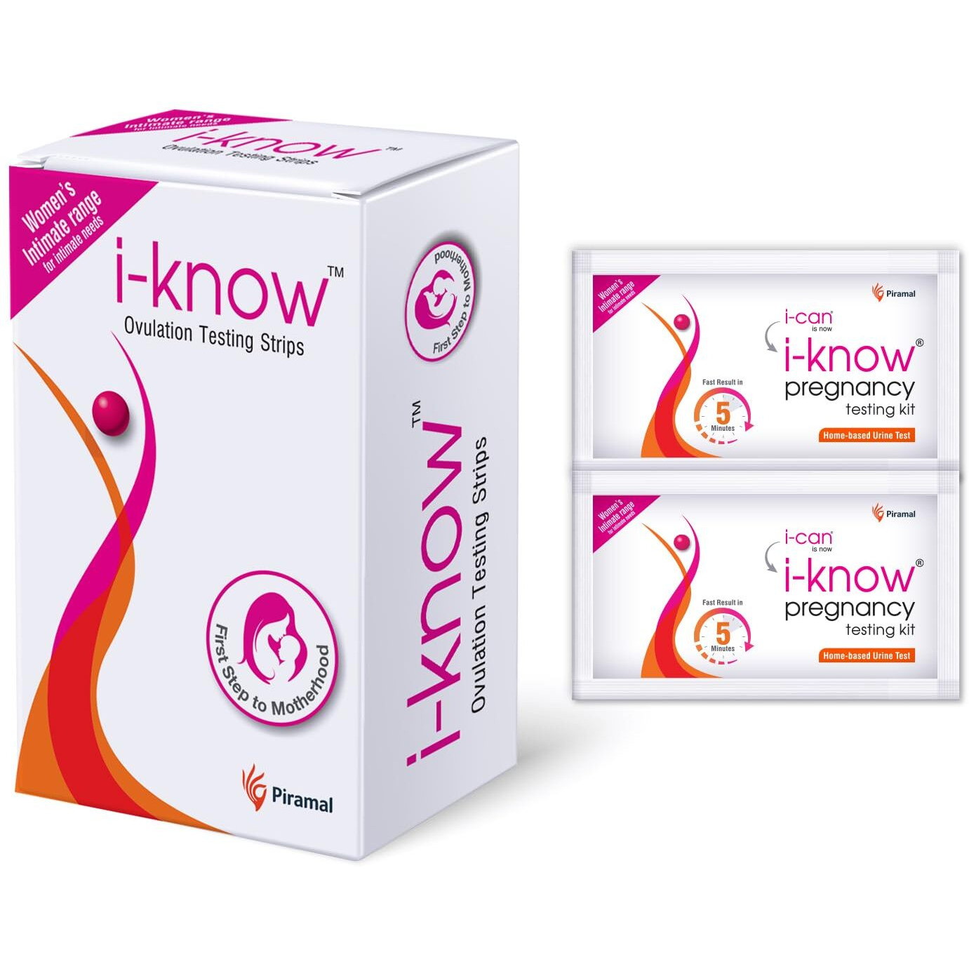 Combo Pack | i Know Ovulation Test Kit For Women Planning Pregnancy | 5 Strips & i Can One Step Pregnancy Test Kit | 2 Kits | Acurate Results within 5 mins