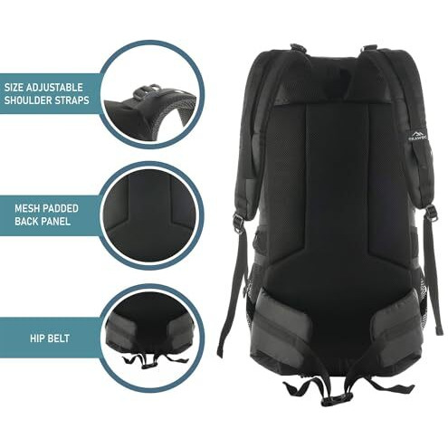 TRAWOC ALPHA 50 Litre Travel Backpack Water Resistant Daypack Bag for Cycling Trekking Hiking Camping for Men & Women, 3 Year Warranty, Sky Blue