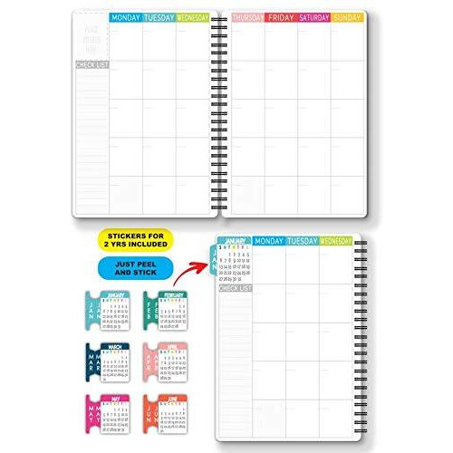 Nourish A5 Life Planner for 6 Months Undated Hardcover, Includes Monthly, Daily, Fitness and Financial Planner