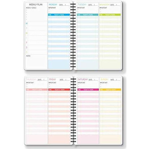 Nourish A5 Life Planner for 6 Months Undated Hardcover, Includes Monthly, Daily, Fitness and Financial Planner
