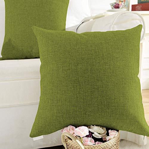 Khooti Jute Cushion Cover, 16x16 Inch, Mehndi, Pack of 1