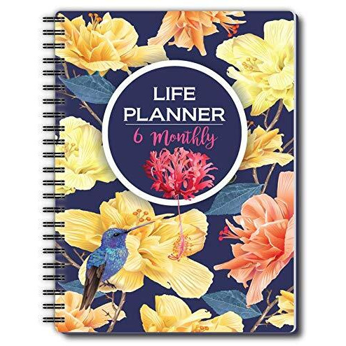 Nourish A5 Life Planner for 6 Months Undated Hardcover Includes Monthly, Daily, Fitness and Financial Planner