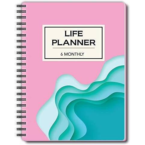 Nourish A5 Life Planner for 6 Months Undated Hardcover. Includes Monthly, Daily, Fitness and Financial Planner