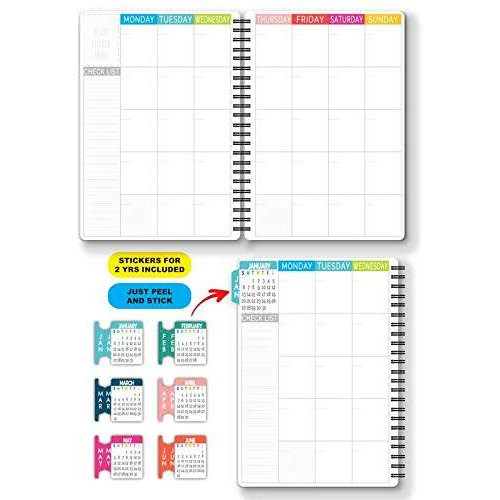 Nourish A5 Life Planner for 6 Months Undated Hardcover. Includes Monthly, Daily, Fitness and Financial Planner