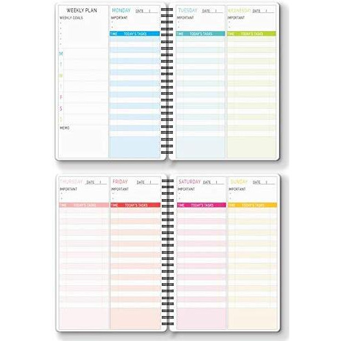 Nourish A5 Life Planner for 6 Months Undated Hardcover. Includes Monthly, Daily, Fitness and Financial Planner