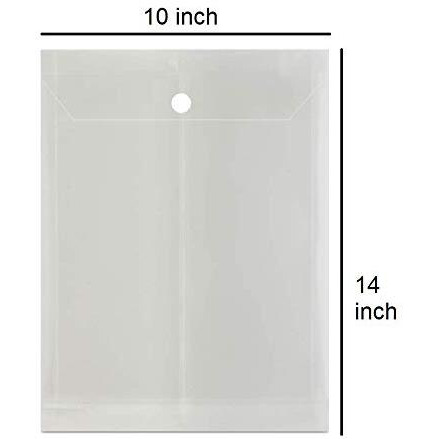 True-Ally 12 Pack A4/Legal Top Opening Document File Bag, Transparent Envelope Holder Storage Case, Snap Button Organizer, My Clear Plastic Container